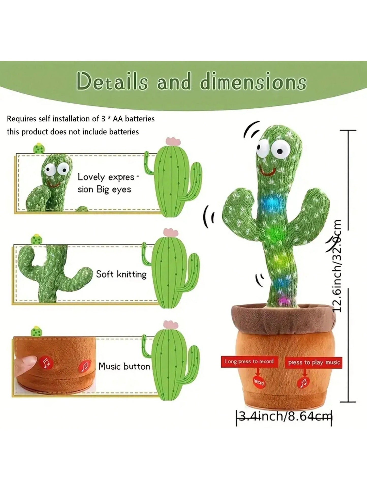 "Rechargeable Dancing Cactus Toy"